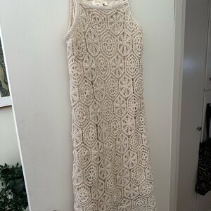 Summer Cream Crochet Dress